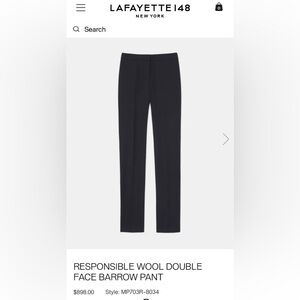 Lafayette 148 New York Wool Double Face Barrow Pant